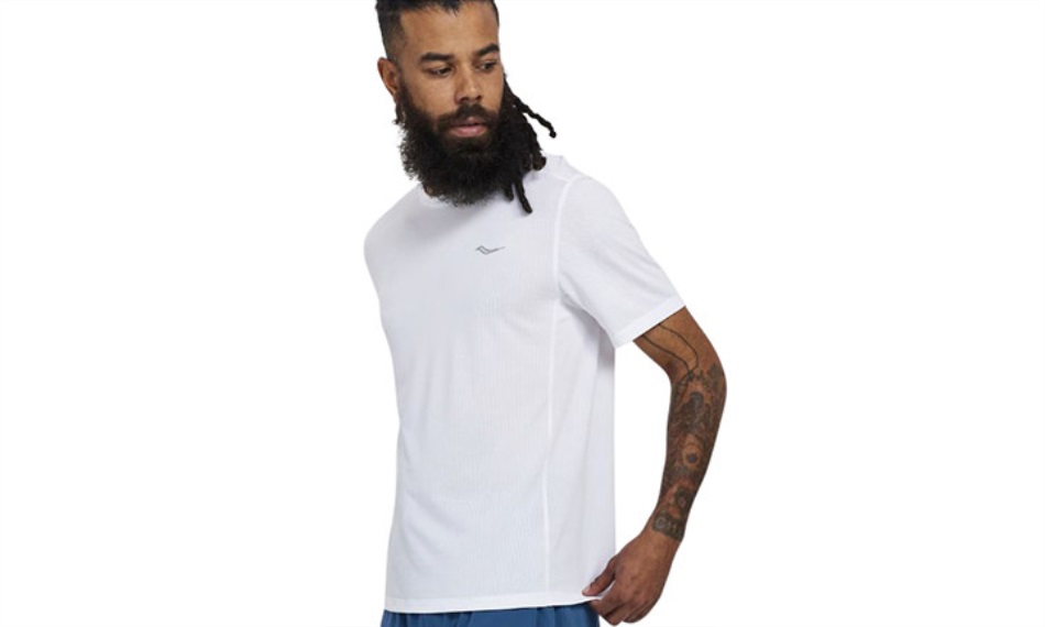 Men's Stopwatch Short Sleeve White Saucony